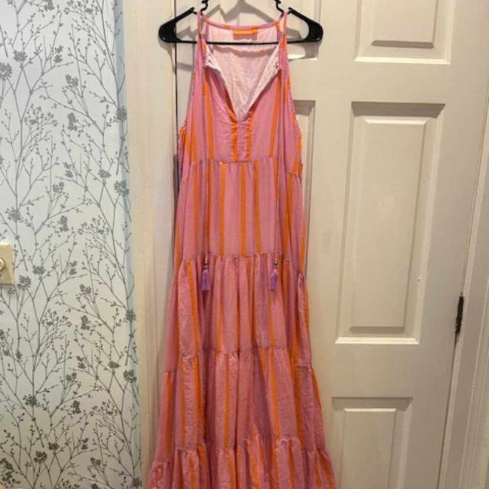 Oliphant Sleeveless Tiered Maxi Dress XL